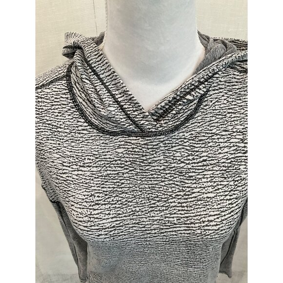 Lululemon Squad Goals Hoodie Sheer Luon Pebble Jacquard White Black 6 - Picture 6 of 8